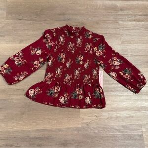 Crave Fame Burgundy Floral Top